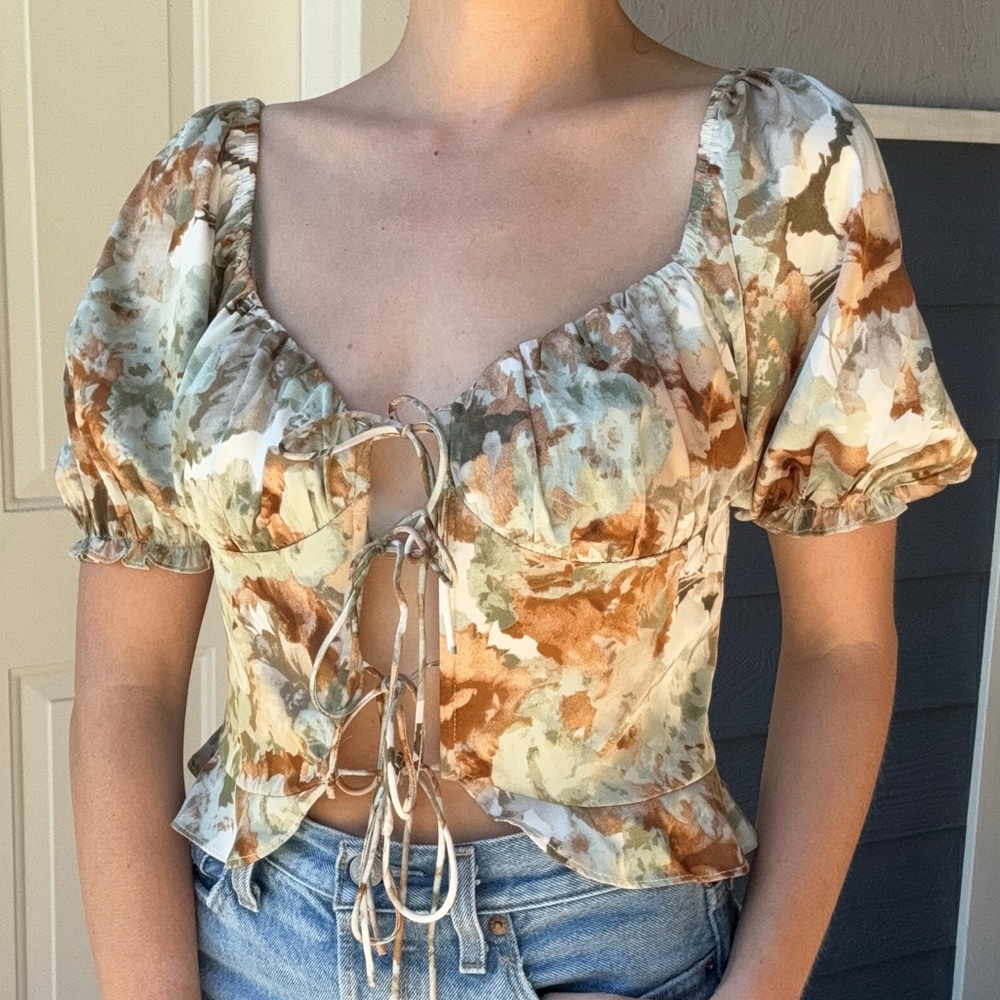 William B Silky CottageCore Corset Top